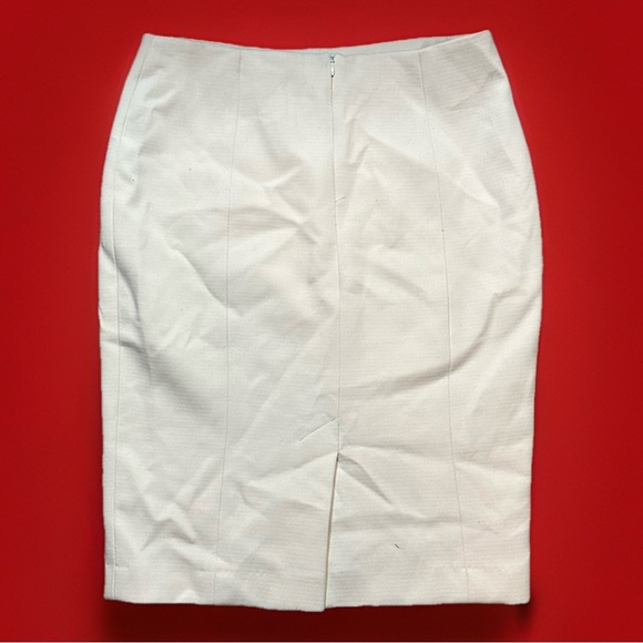 Vintage Luxury Size 38 EU Sandra Angelozzi Cream White Knee length Skirt - Picture 6 of 6